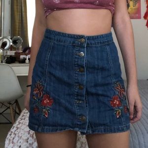 Denim floral skirt💙